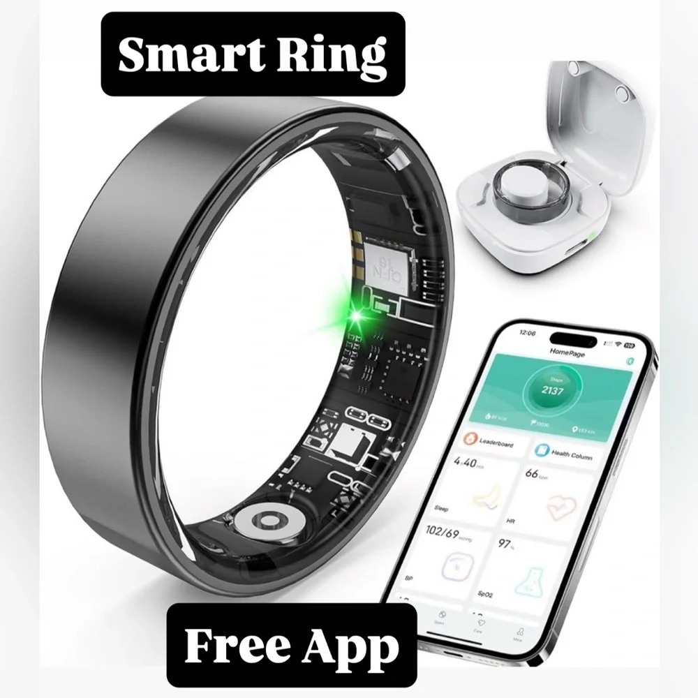 Smart Ring in Color Black Size 9